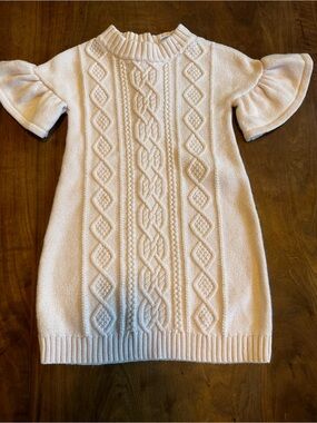 Janie and Jack Cream Cable Knit Dress